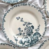 6 flat ironstone plates “Hollyhock” Gien