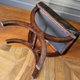 Chesterfield-style leather stool