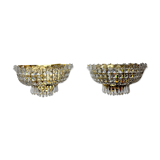 Pair of Regency wall lamps, cut crystals, Italy, 1980