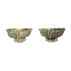 Pair of Regency wall lamps, cut crystals, Italy, 1980