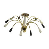 Chandelier 12 branches design spider années 1950