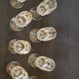 8 flûtes champagne en cristal taillé côtes plates
