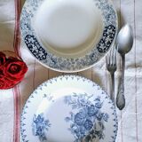 Assiettes creuses anciennes dépareillées en faïence terre de fer