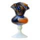 Mid Century Blue and Rust Carlo Moretti Glass Vase