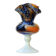 Mid Century Blue and Rust Carlo Moretti Glass Vase