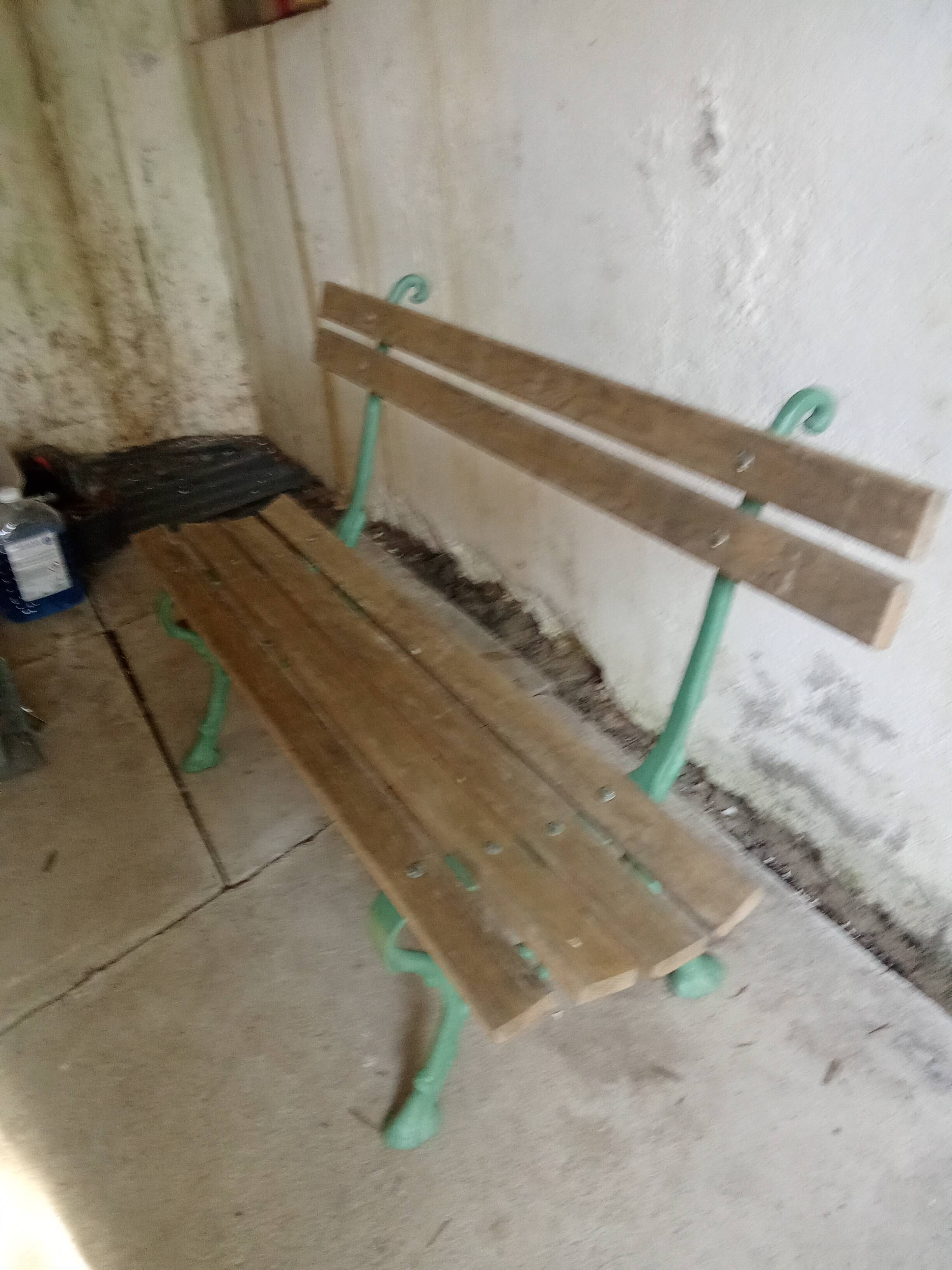 Antique cast iron garden bench.