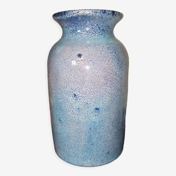 Purple blue varnished ceramic vase