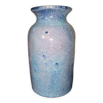 Purple blue varnished ceramic vase