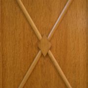 Oak wardrobe with Saint-Gobain mirror from the 1960s.
