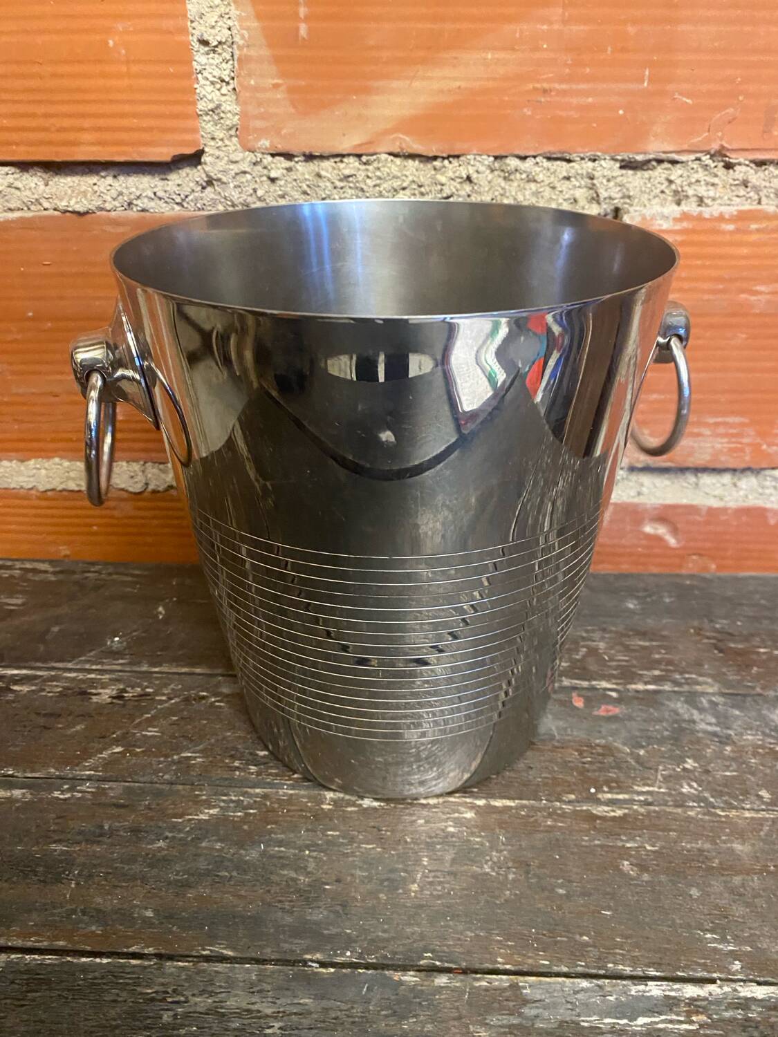 Champagne Ice Bucket Antique RÉMY LETANG Stainless Steel France Vintage #D426