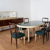 Walnut root dining room, Vittorio Dassi style 1950/1960