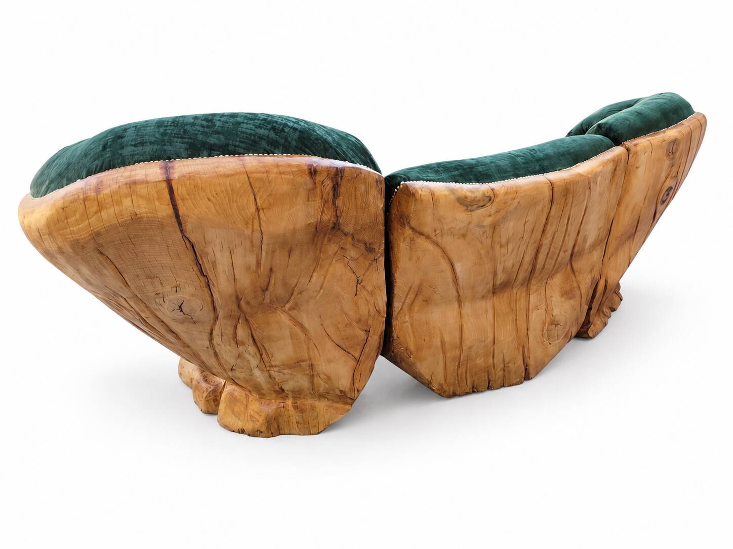 Carved velvet sofa