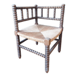 Corner armchair in turned wood