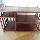 Retro-Side table-vinyl furniture-wood, rattan and bamboo-80s