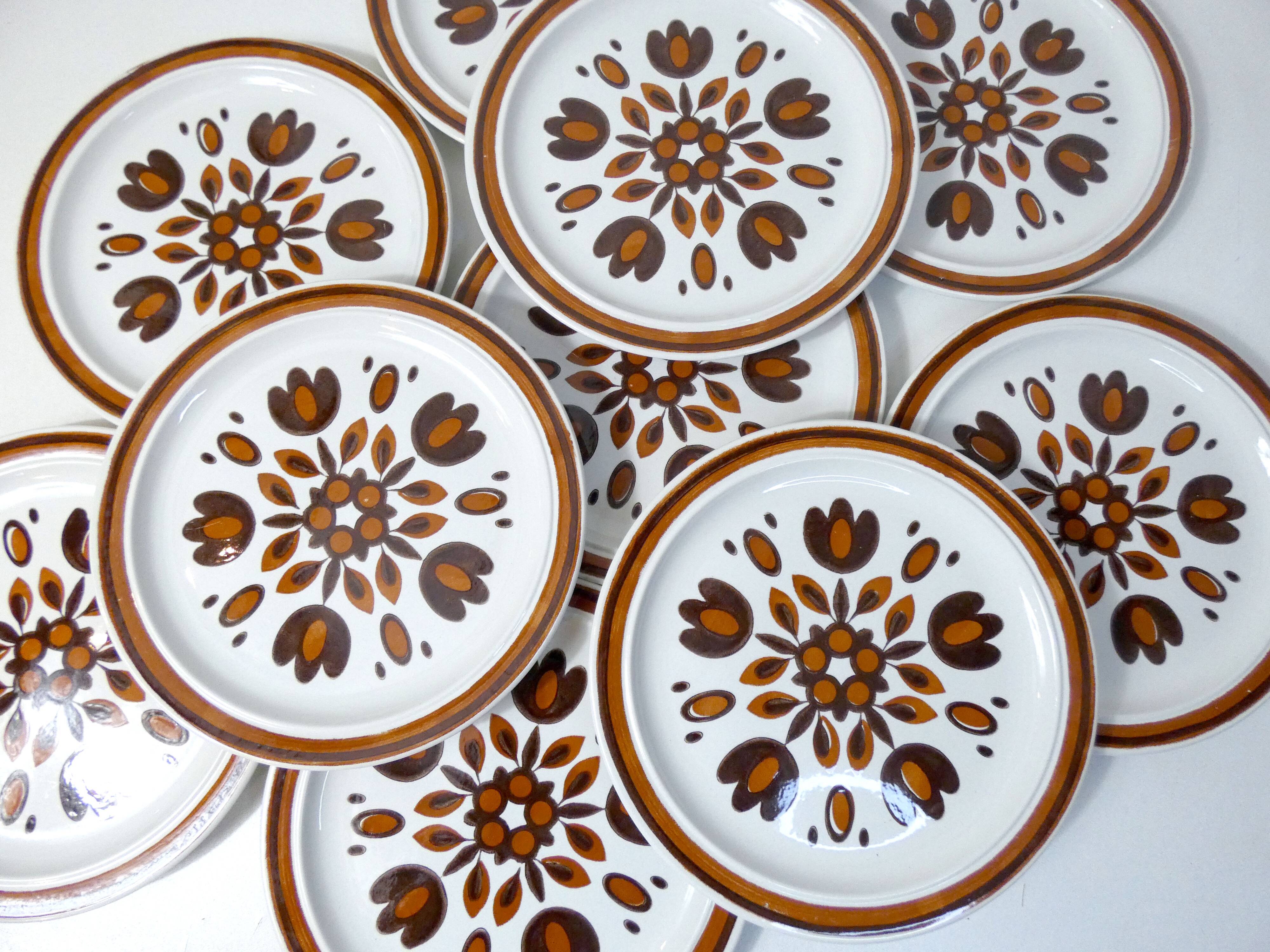 10 flat earthenware plates