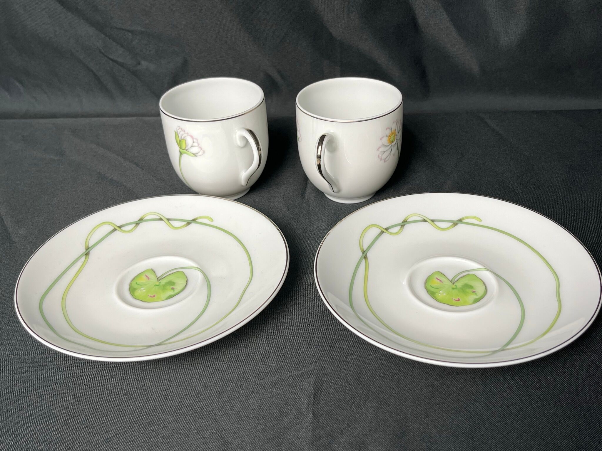 Hermès, pair of coffee cups Nil 20th century collection