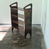 Antique Art Deco free standing wooden shelf