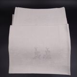 12 monogrammed cotton pad towels AL - Circa 1900