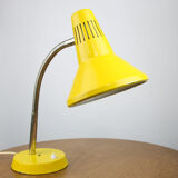 Adjustable Desk Lamp in Yellow Painted Metal and Chrome-Plated Spiral Arm from TEP, 1970s