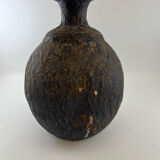 Iridescent black ball vase