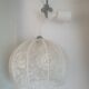 Suspension vintage luminaire in white lace diam 30 height 25