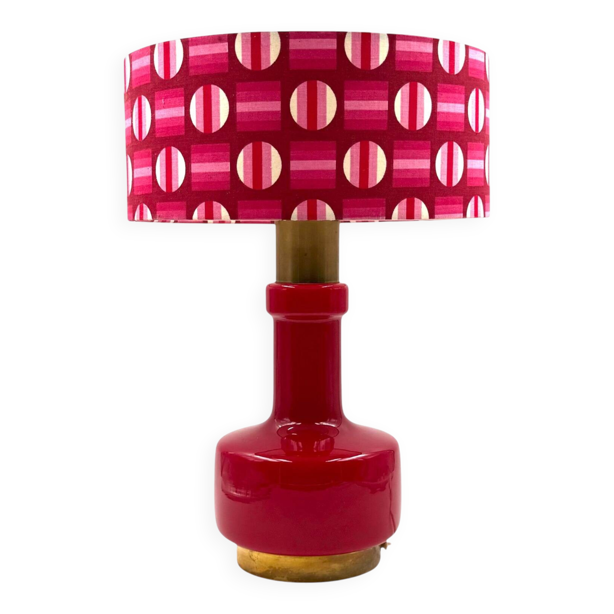 Space Age red glass table lamp, Italy 1960s