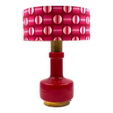 Space Age red glass table lamp, Italy 1960s