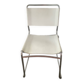 Chaise design cuir blanc