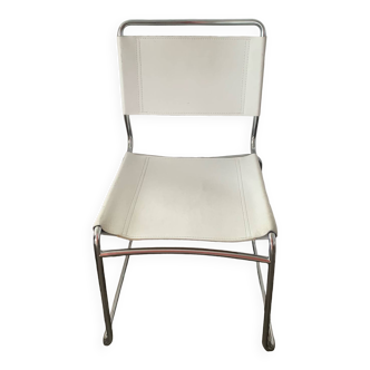 White leather designer chair