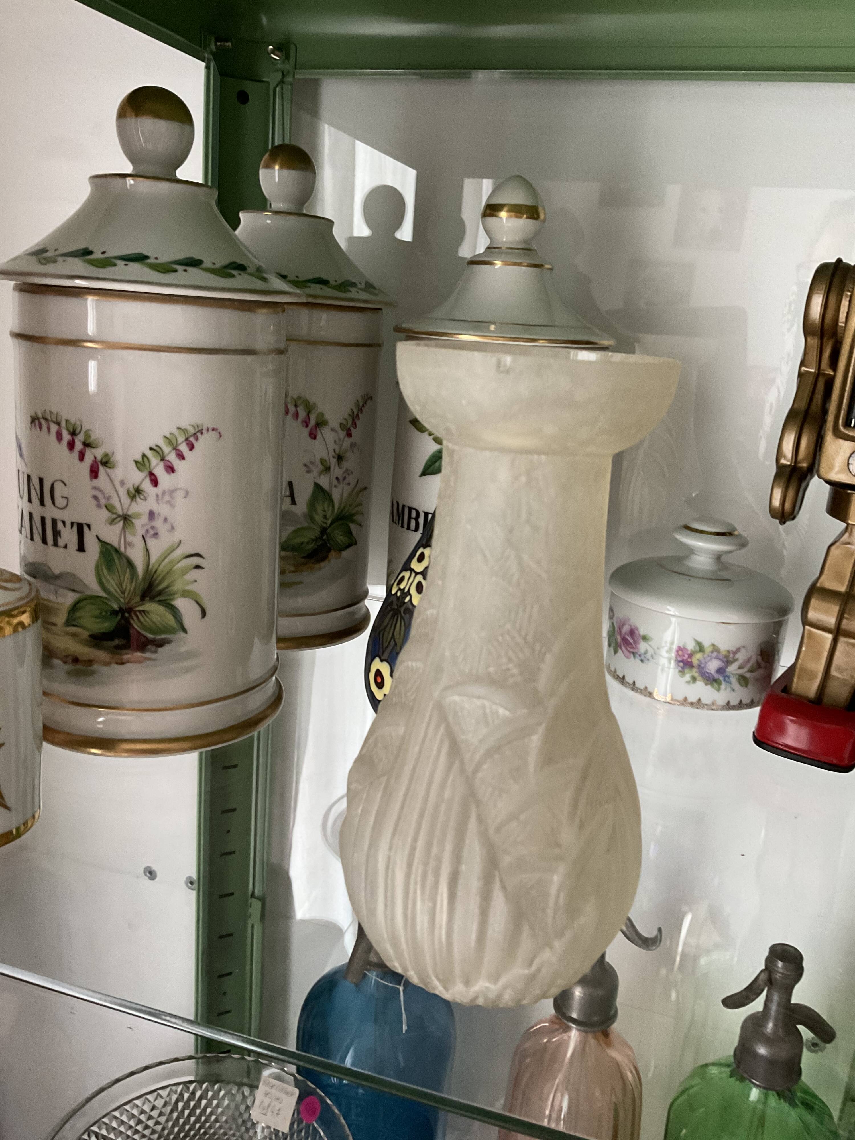 Molded pressed glass vase. Art deco