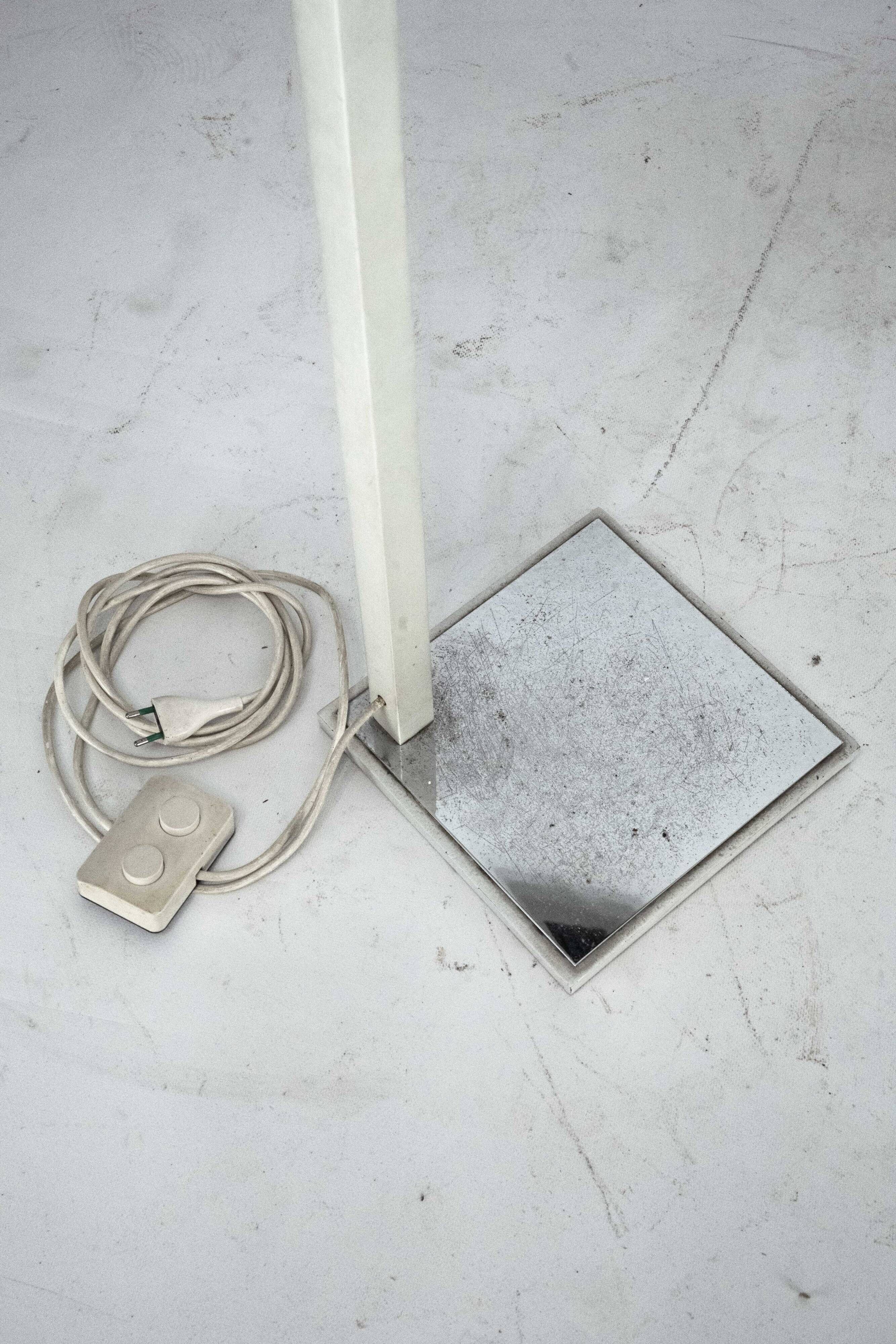 Mid-Century Chrome and Glass Floor Lamp attributed to Sciolari, Italy 1970s