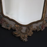 Baroque mirror with floral stucco decoration 35x52cm