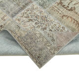 Handmade Oriental Contemporary 170 cm x 240 cm Grey Patchwork Rug
