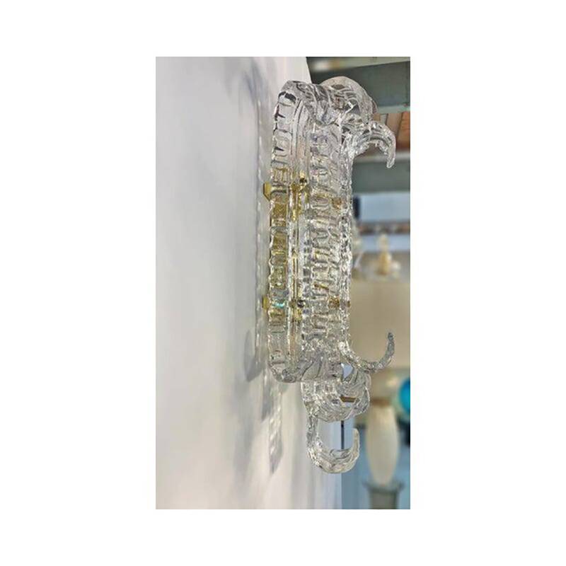 Transparent Lingue Murano Glass Wall Lamp by Simoeng