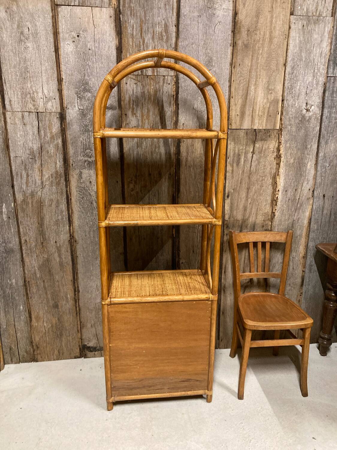 Rattan bookcase shelf