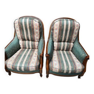 2 Bergere Louis XV style armchairs