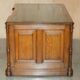Antique double-sided desk C Hindley & Son in oak and leather