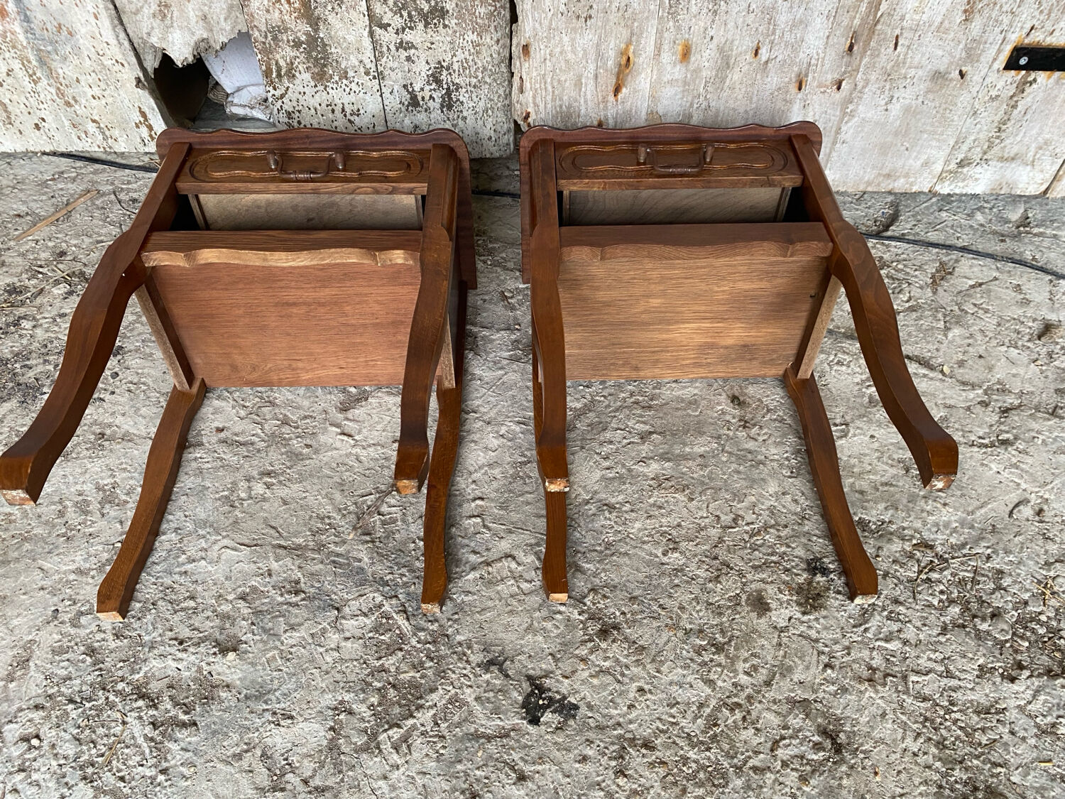Louis xv style nightstand with drawer + vintage case