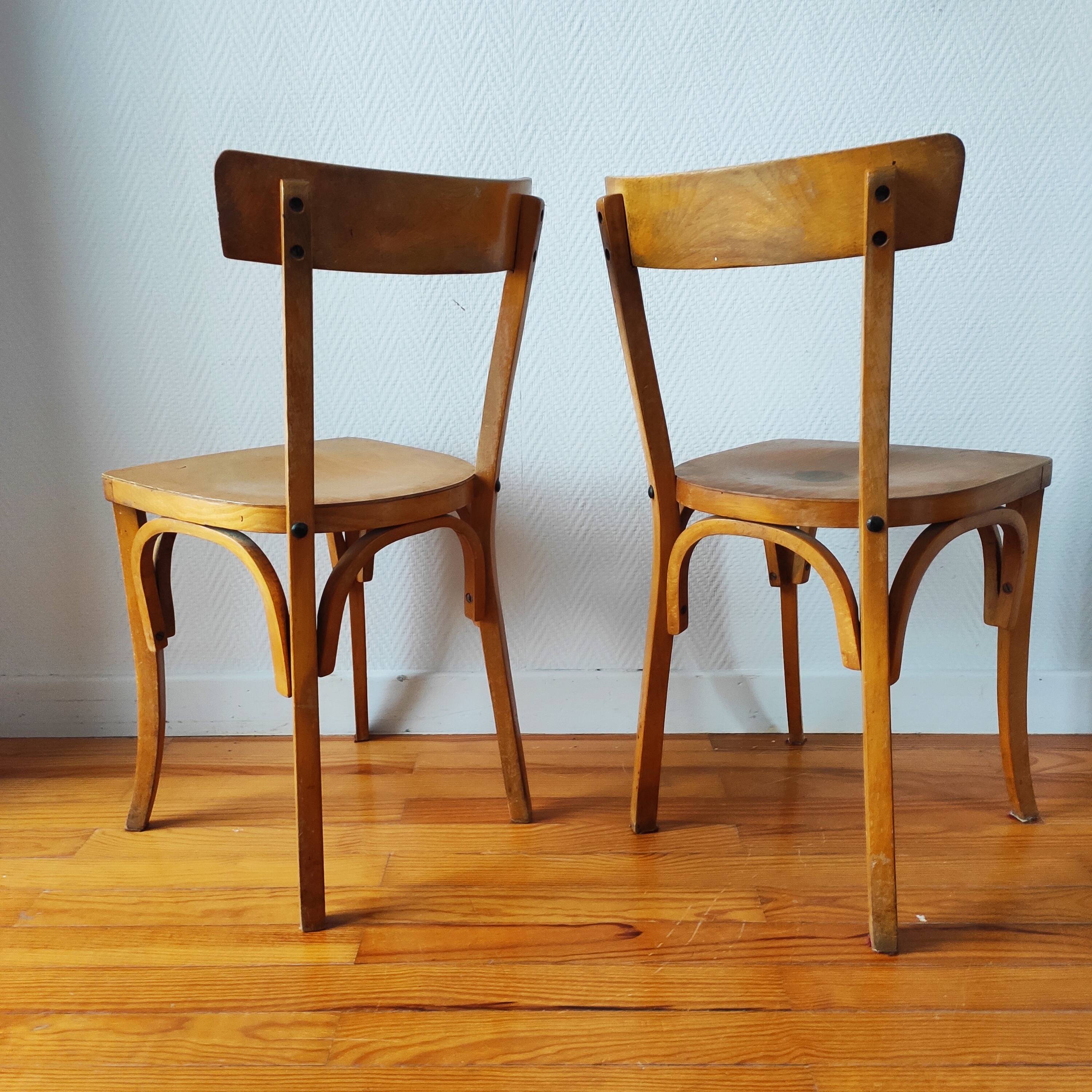 Paire de chaises vintage de bistrot Luterma