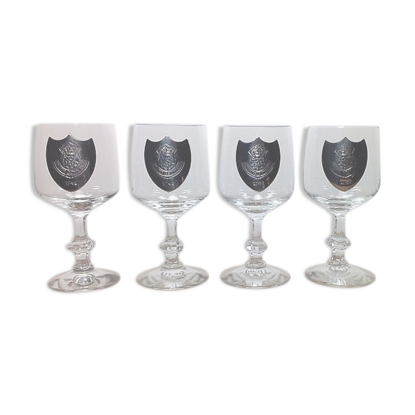 4 "Étain Sonnant" crest glasses
