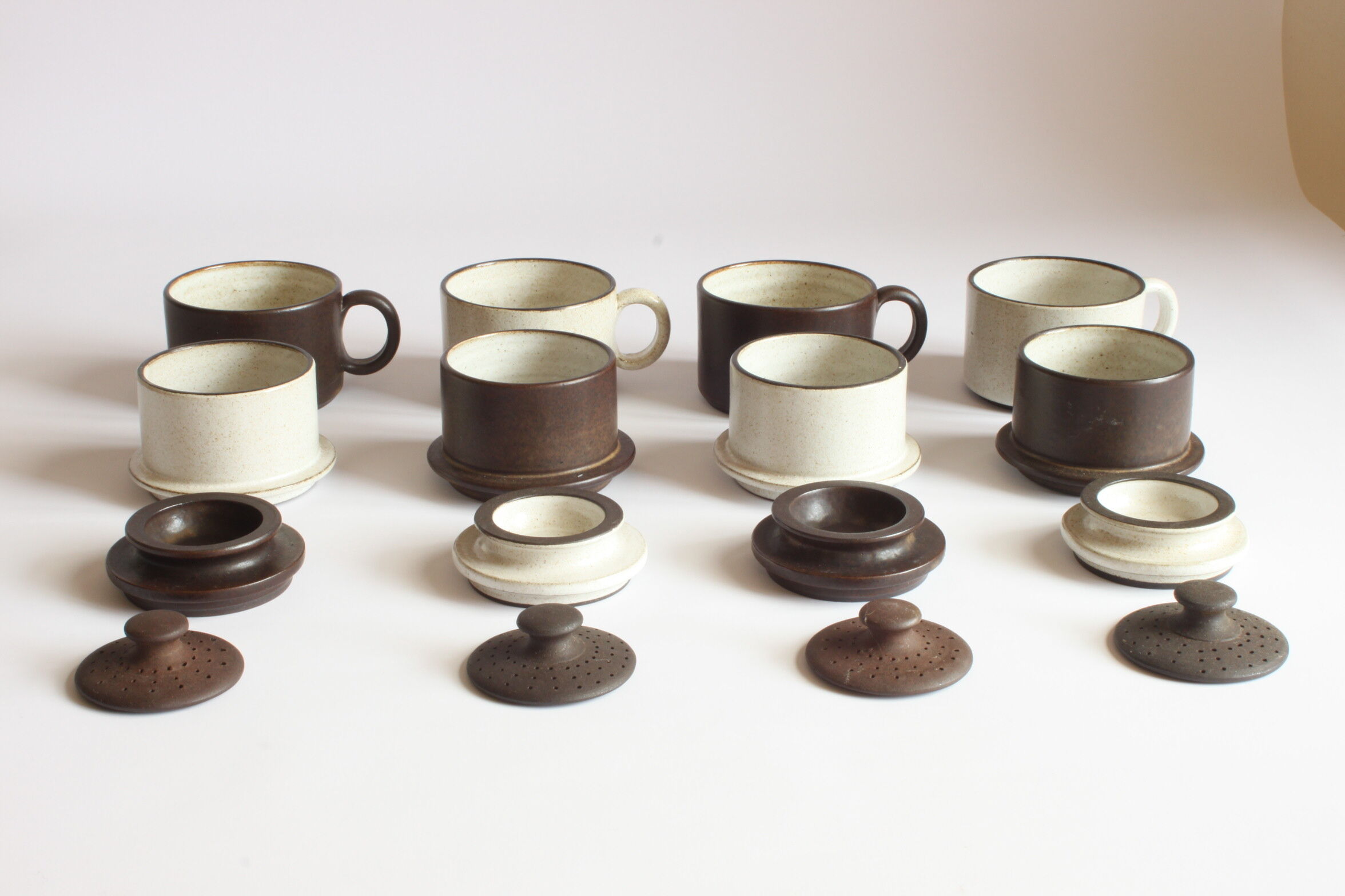 Ceramic filter coffee cups by Zaalberg Holland, 1960s.