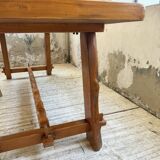 Aranjou farmhouse table in blond elm, 1950s