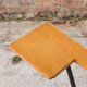 Student desk chair in steel & wood, France 1950s