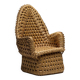 Vernacular Woven Straw Armchair, France, Early 20th Century
