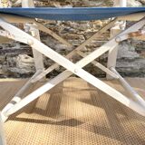 Folding canvas armchair by the sea La Baule 1960s