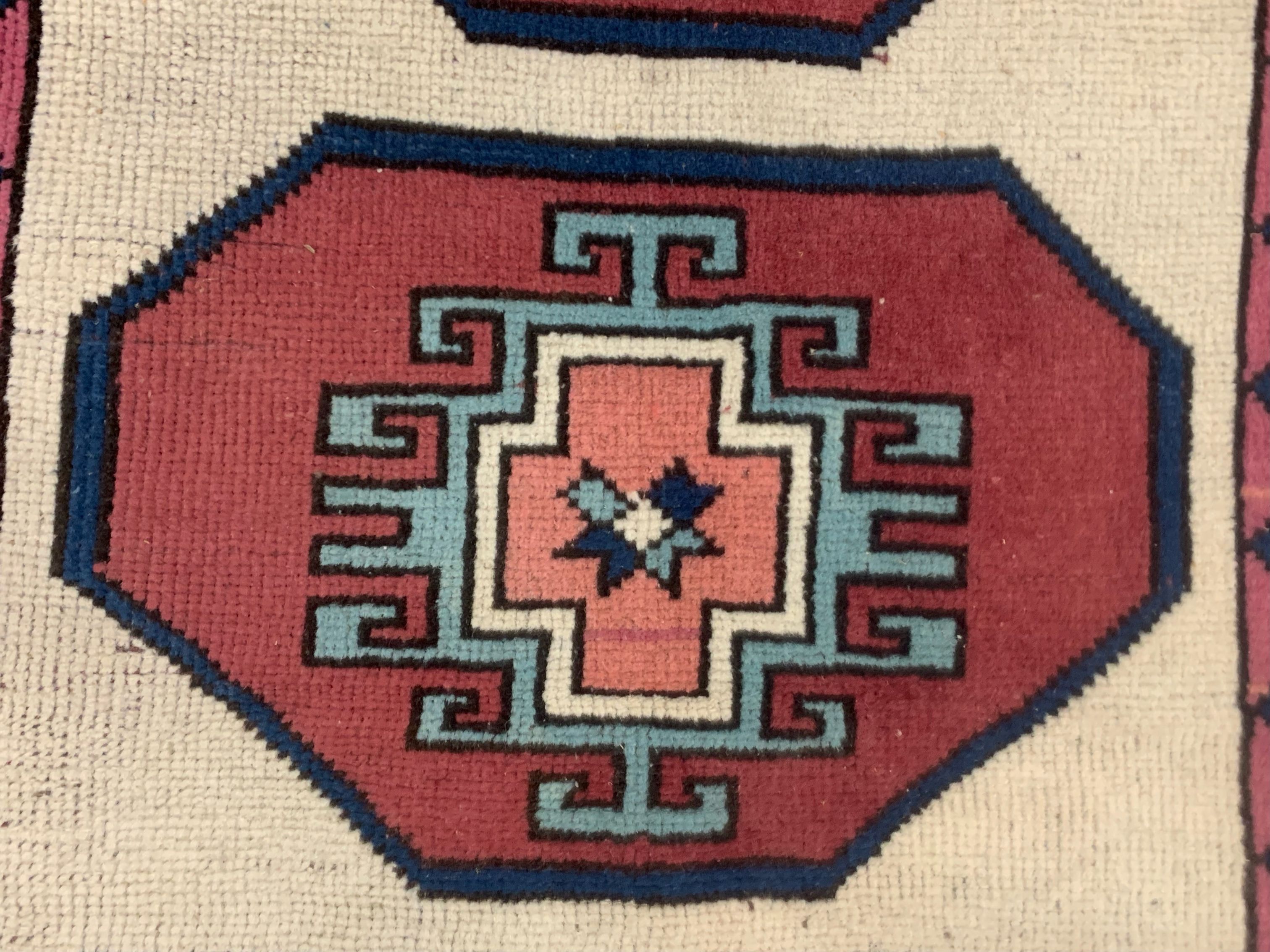 Old Turkish Kazak rug 129x98 cm vintage tribal