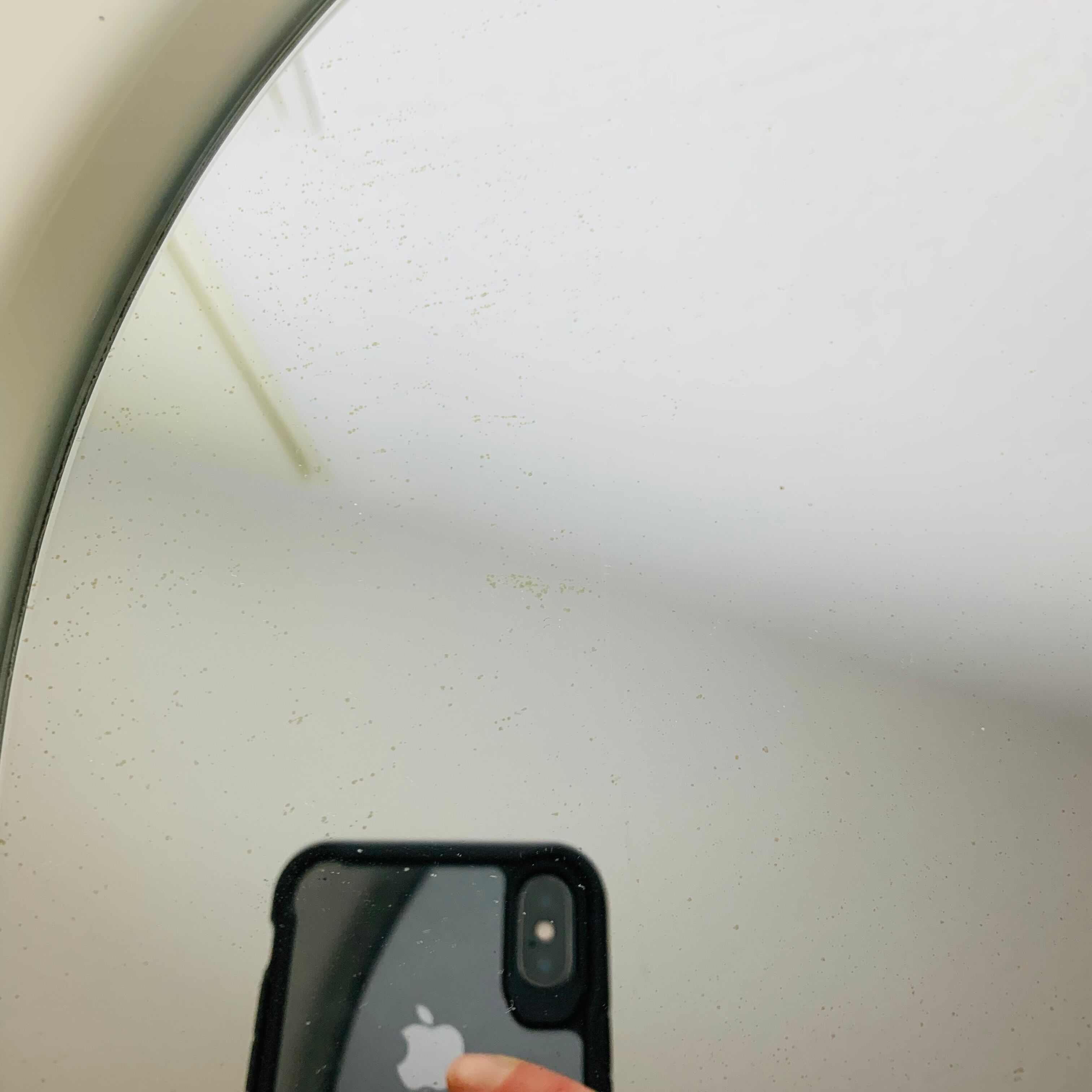 Mirror space age square plastic white 44 x 44 cm