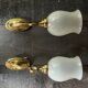 Paire d’appliques laiton et verre vintage