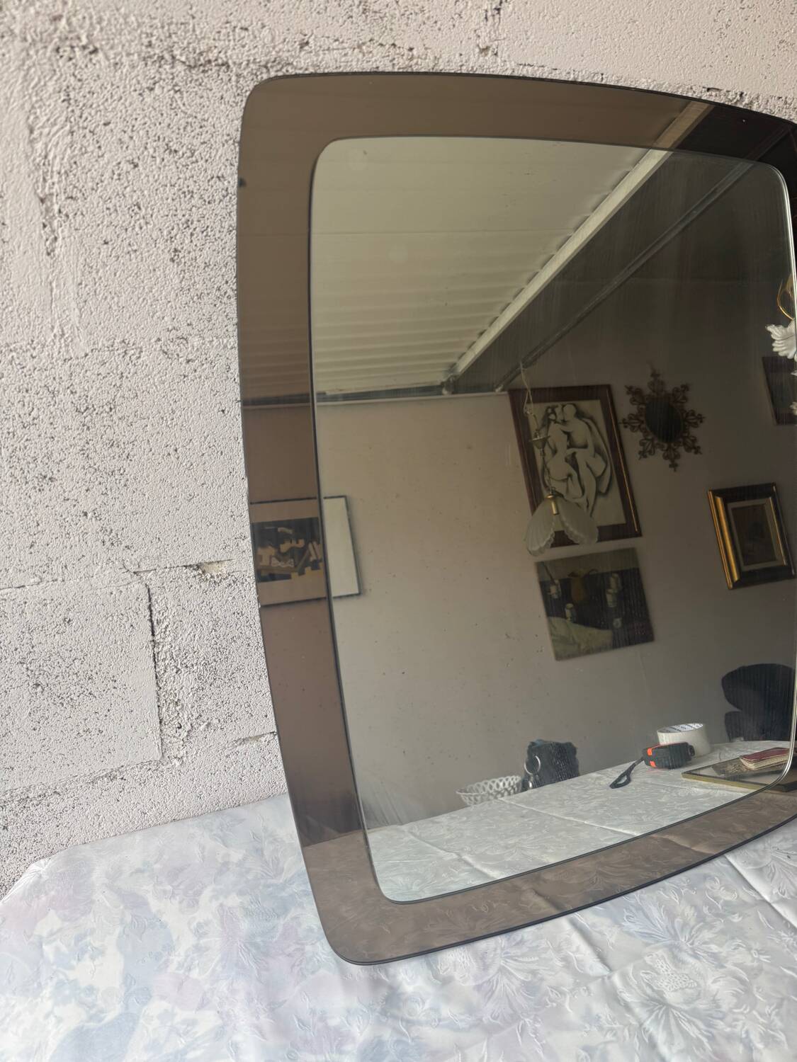 Large rectangular smoked mirror – 1970
