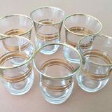 Six verres gobelets à alcool vintage